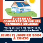 RÉUNION PUBLIQUE : résultats suite à la consultation sur les panneaux solaires